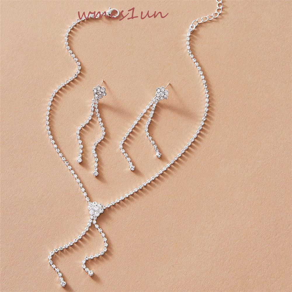 Bộ Trang Sức Cô Dâu Bằng Hợp Kim Hình Giọt Nước Kiểu Hàn Quốc Lãng Mạn WMES15H