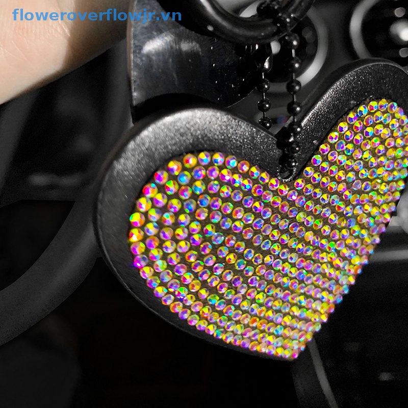 1 Móc Khóa Hình Trái Tim Đính Đá Phối Da Sợi Nhỏ Thời Trang Cho Nữ