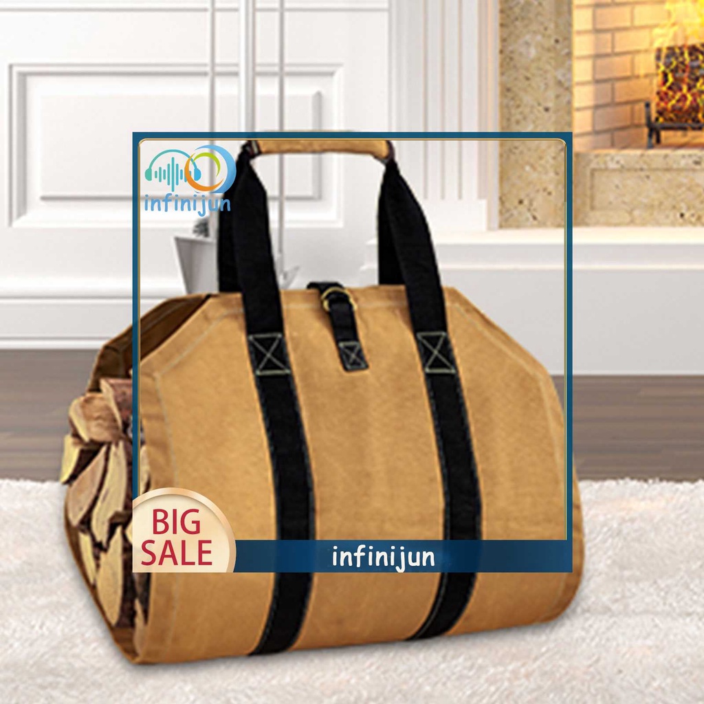 Túi Canvas Đựng Củi Gỗ Chống Rách Có Thể Gấp Gọn Tiện Lợi