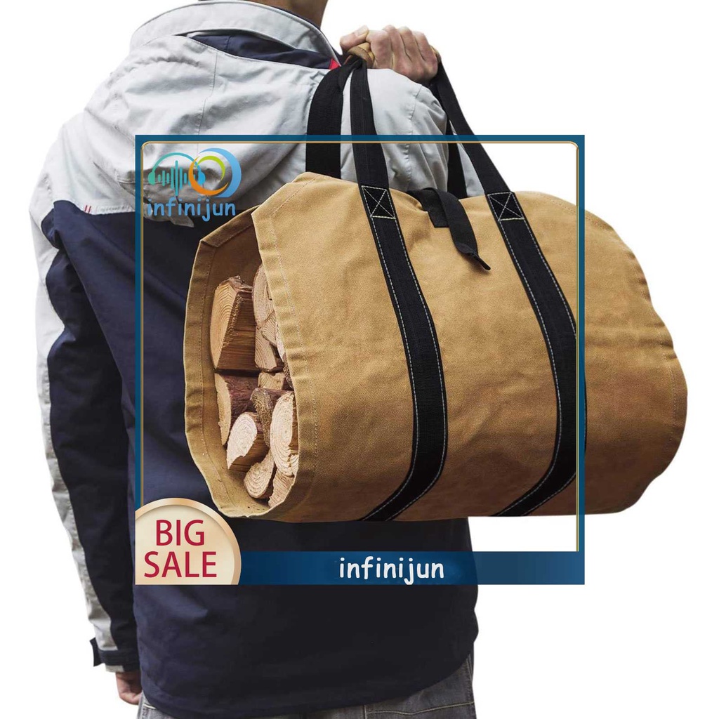 Túi Canvas Đựng Củi Gỗ Chống Rách Có Thể Gấp Gọn Tiện Lợi