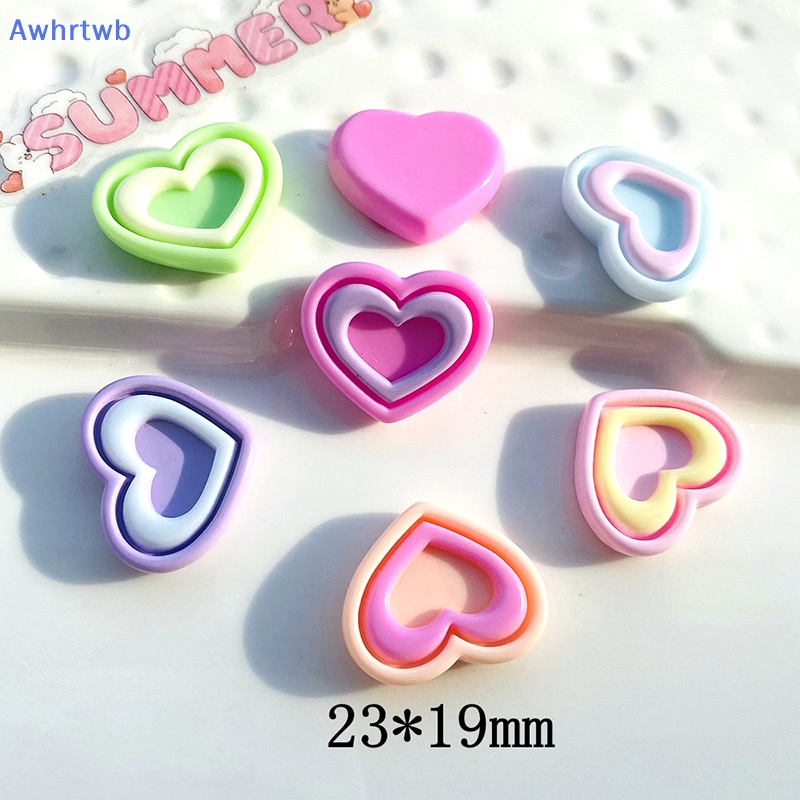 Set 10 Phụ Kiện Trang Trí Điện Thoại Hình Trái Tim Nhiều Màu Sắc Mới