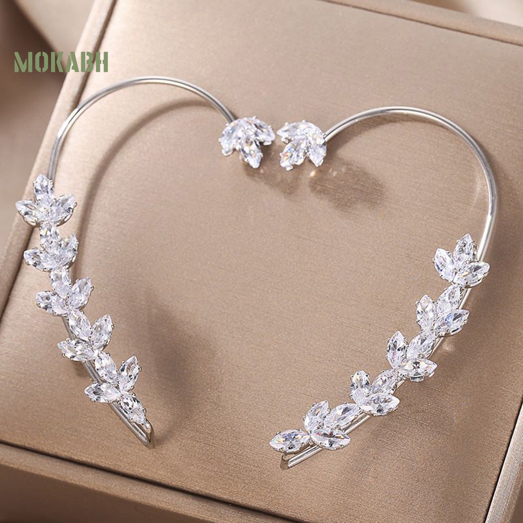 1 Khuyên Kẹp Vành Tai Không Xỏ Lỗ Họa Tiết Hình Học Đính Đá Lấp Lánh Sang Trọng