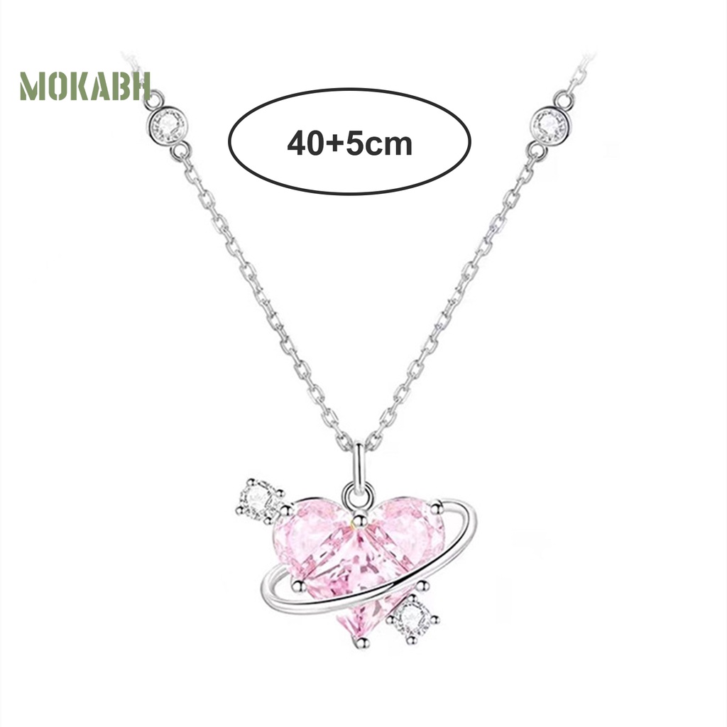 [Mới] Vòng cổ Mặt Hình Trái Tim / Hành Tinh Đính Pha Lê Lấp Lánh Sang Trọng Cho Nữ