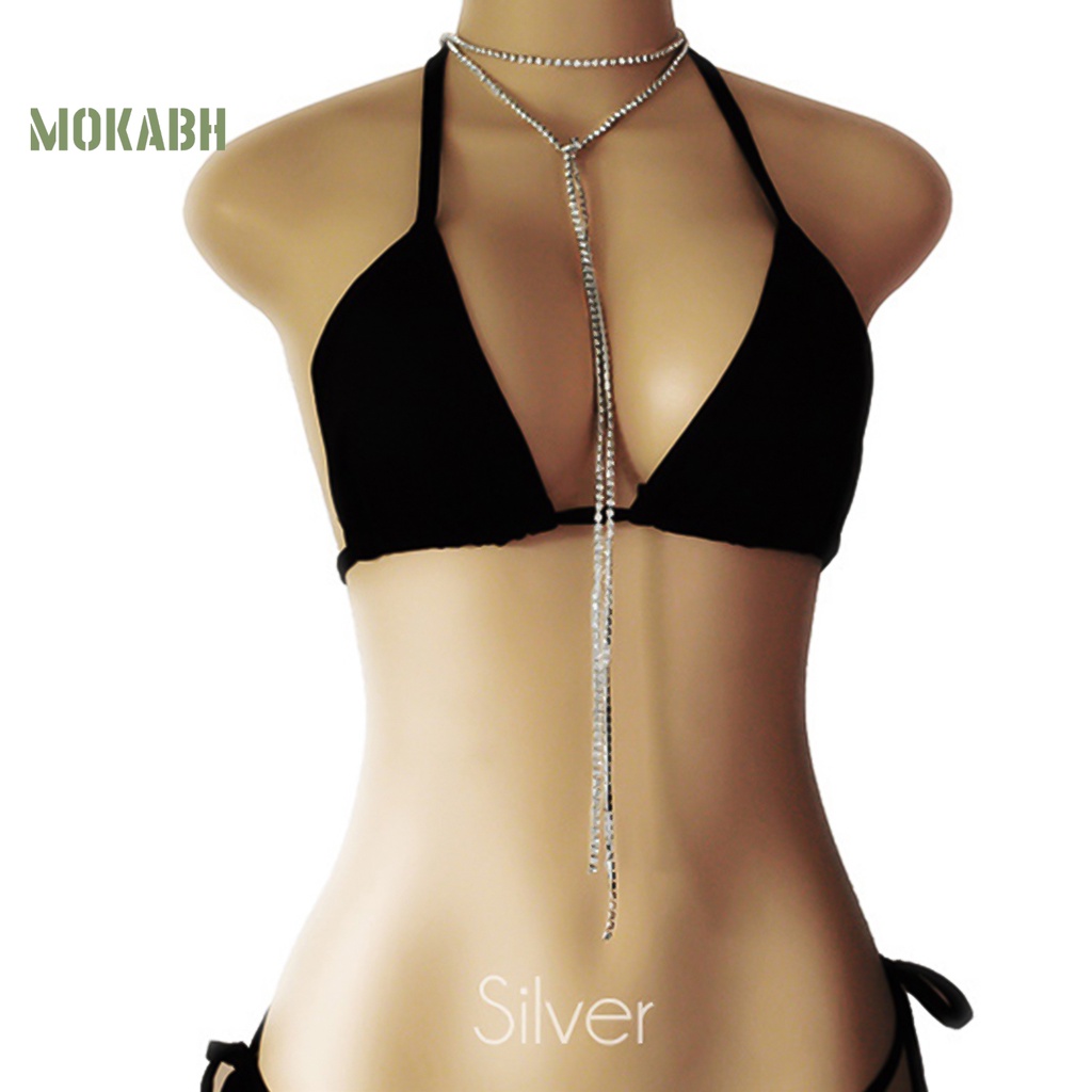 Vòng Cổ Choker Dáng Dài Đính Đá Lấp Lánh Thời Trang Dự Tiệc Cho Nữ