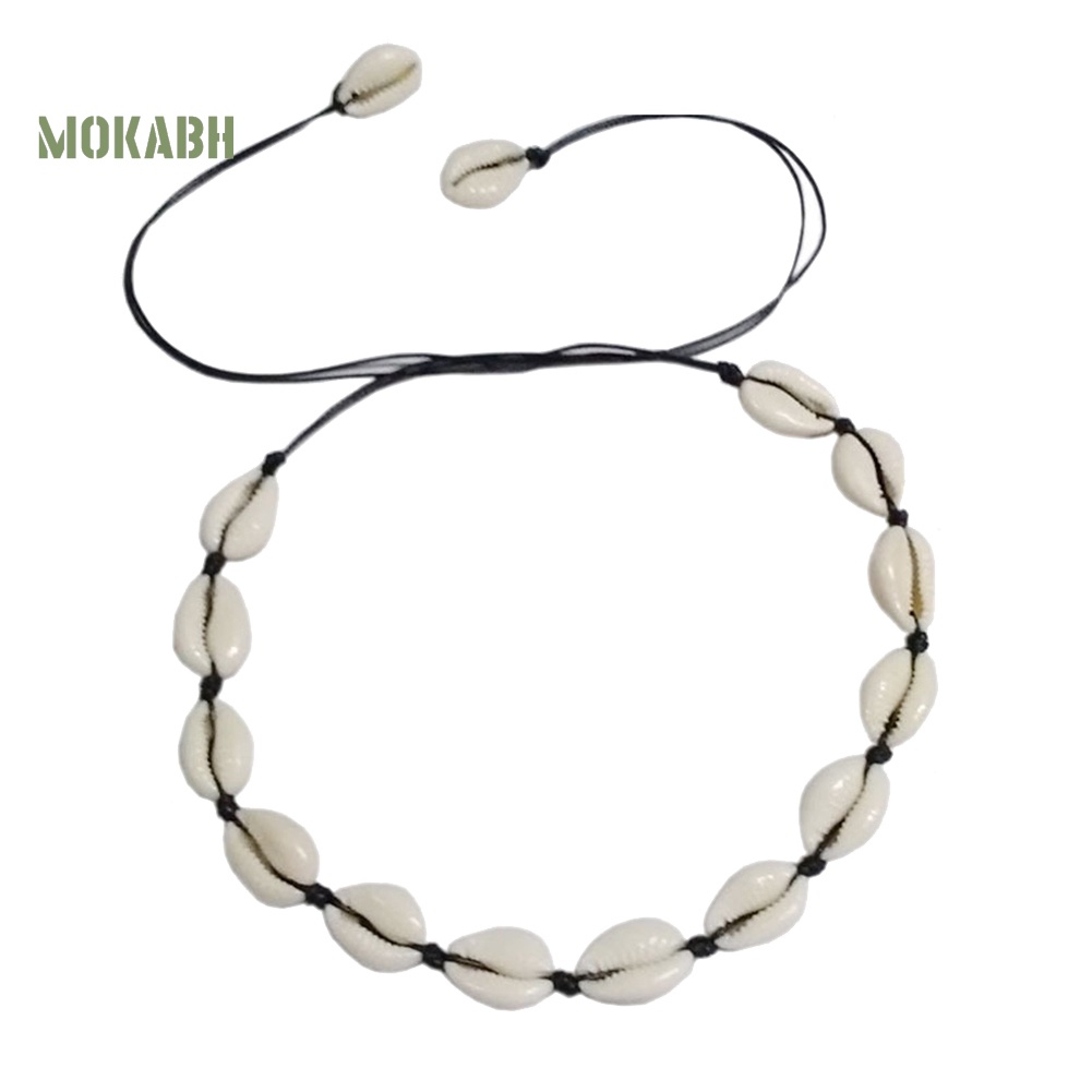 [Hot] Vòng Cổ Dệt Tay Mặt Vỏ Sò Biển Hawaii Cho Nữ