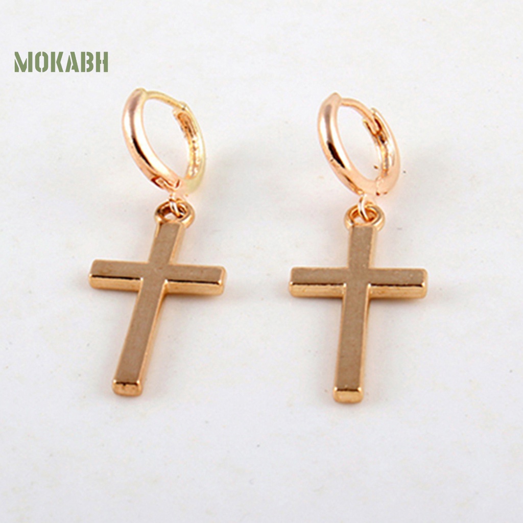 Bông Tai Hình Chữ Thập Bằng Hợp Kim Không Phai Màu Tinh Tế Thời Trang Dự Tiệc Cho Nữ