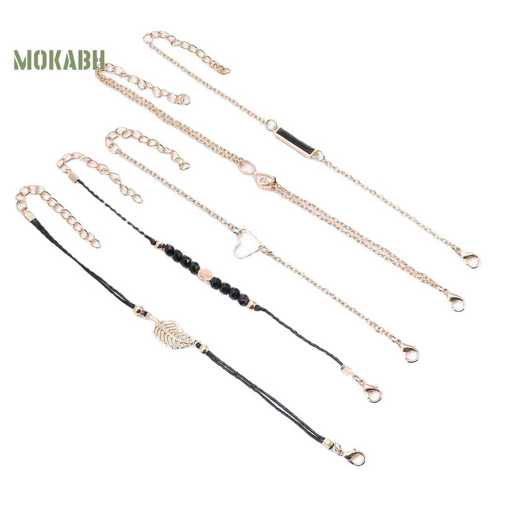 Set 5 Vòng Tay Nhiều Lớp Thời Trang Boho Cho Nữ