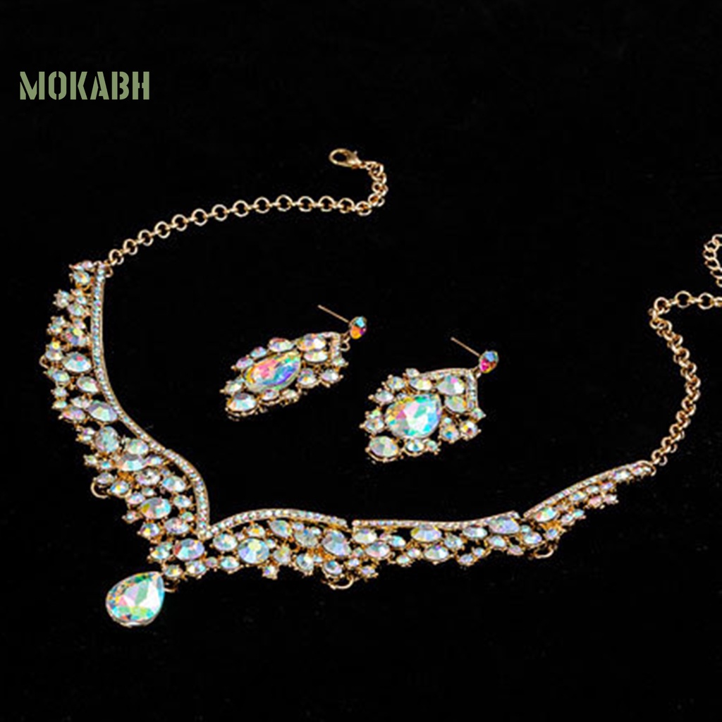 1 Bộ Vòng cổ + Bông Tai Hình Giọt Nước Có Thể Điều Chỉnh Kích Thước