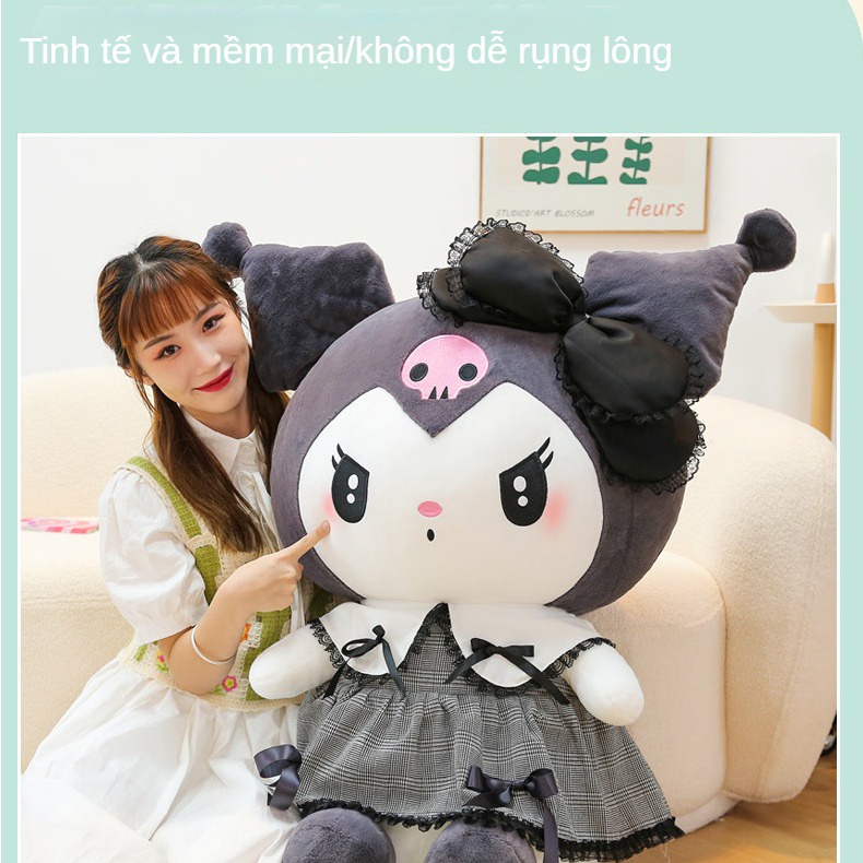 Búp Bê Nhồi Bông Hình Sanrio Kurome Melody Màu Tối Phong Cách Gothic