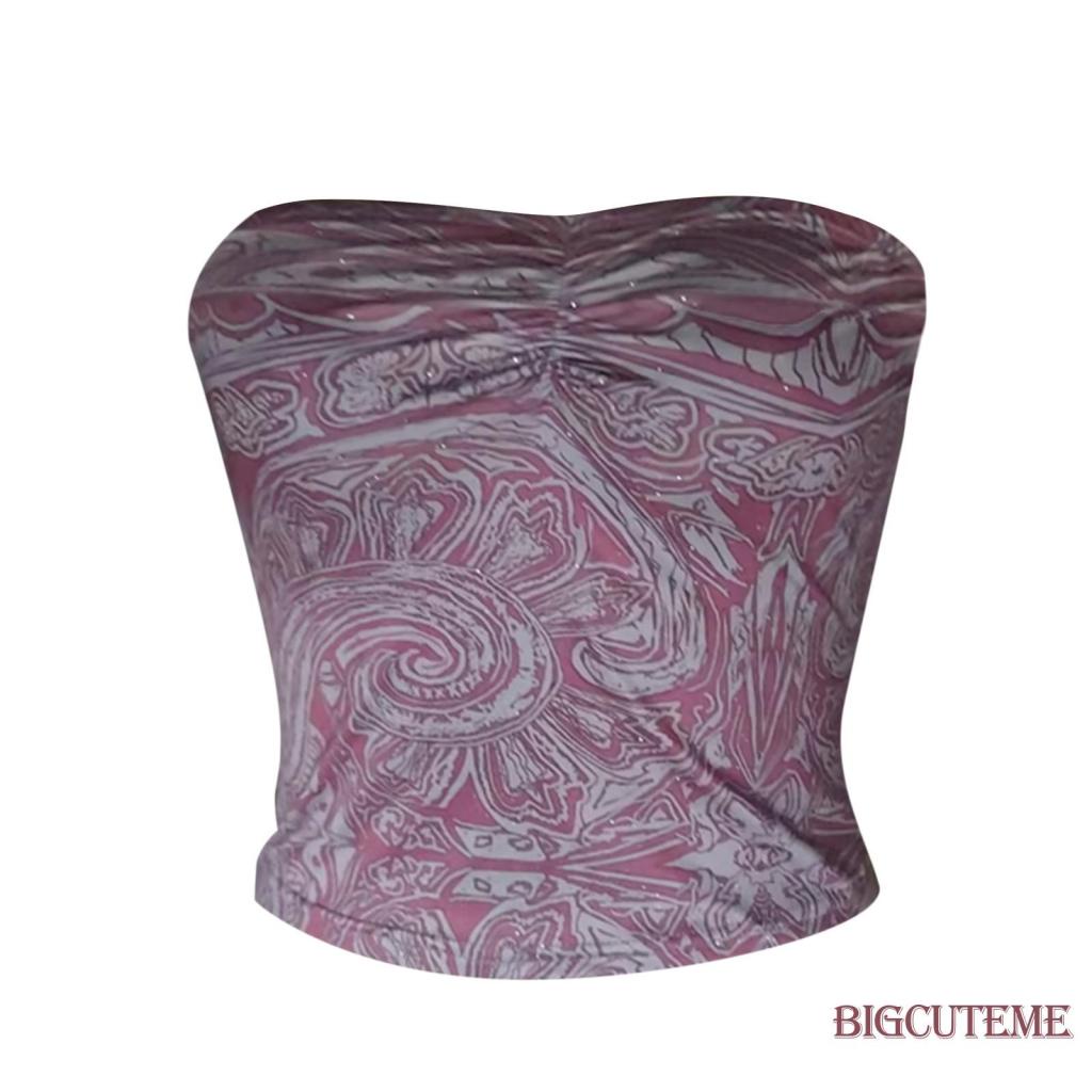 Áo Ống Cổ Thuyền Hở Lưng In Họa Tiết Thời Trang Mùa Hè Cho Nữ