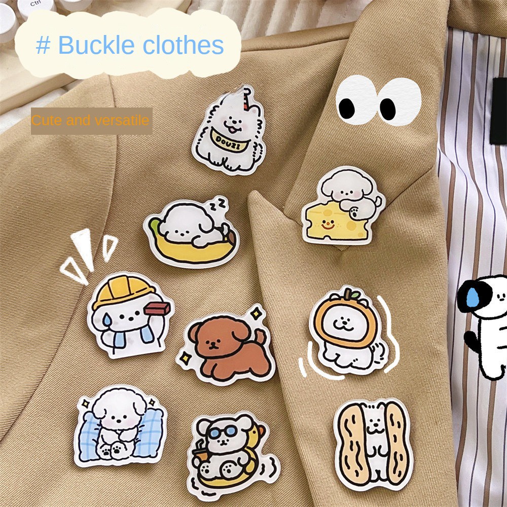 Ghim Cài Áo Bằng Acrylic Hình Cún Hoạt Hình Dễ Thương