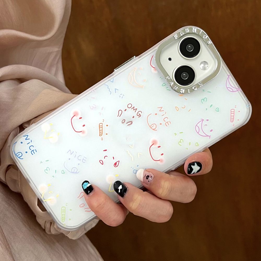 Ốp Điện Thoại Chống Sốc Họa Tiết Mặt Cười Cho IPhone 11 14 13 12 Pro Max XR XS 7 8 Plus