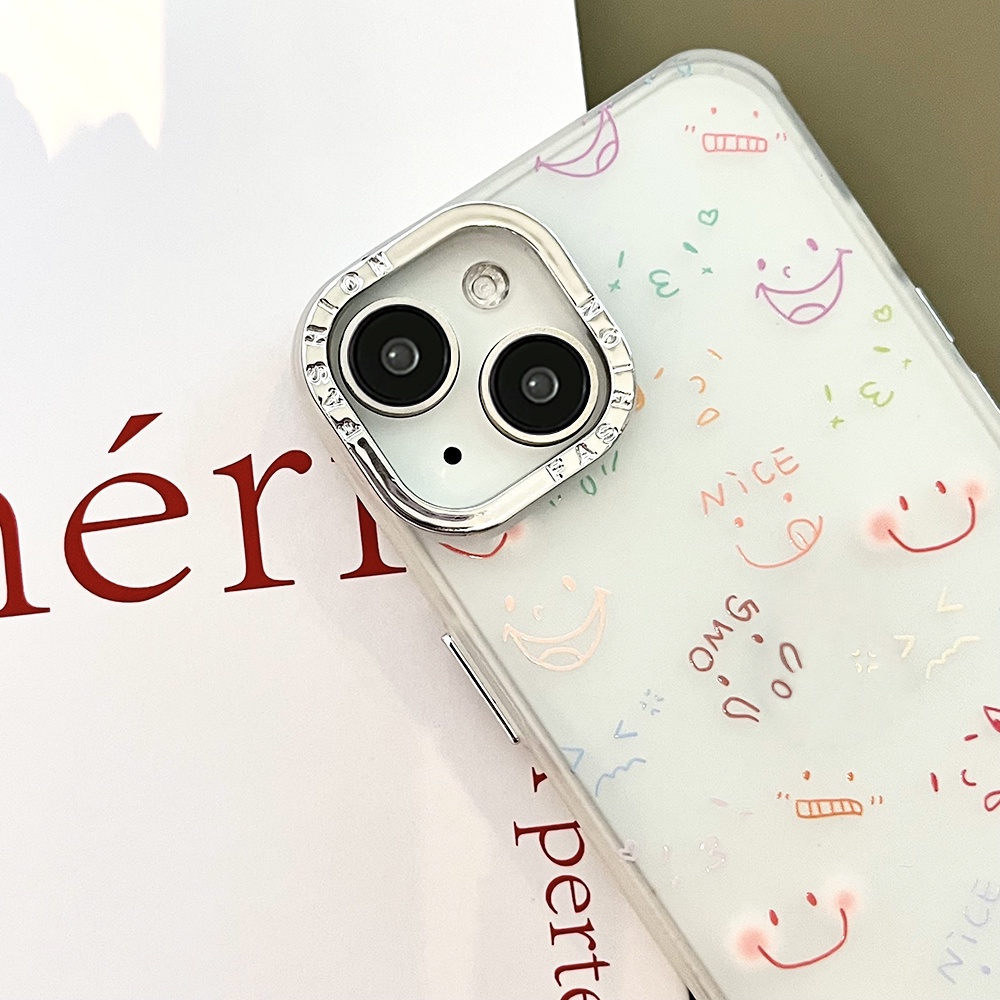 Ốp Điện Thoại Chống Sốc Họa Tiết Mặt Cười Cho IPhone 11 14 13 12 Pro Max XR XS 7 8 Plus