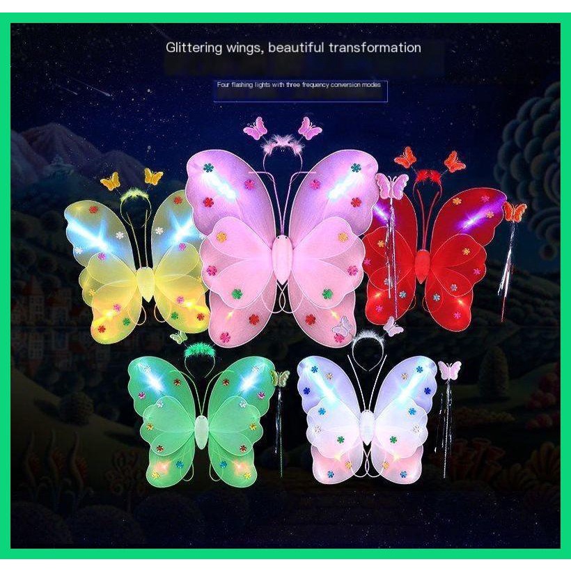 Cánh Bướm Đồ Chơi Đàn Hồi Phát Sáng Và Phát Sáng Thần Kì Dành Cho Trẻ Em Biến Tần Số Hai Lớp 3D. jiwvn jiwvn