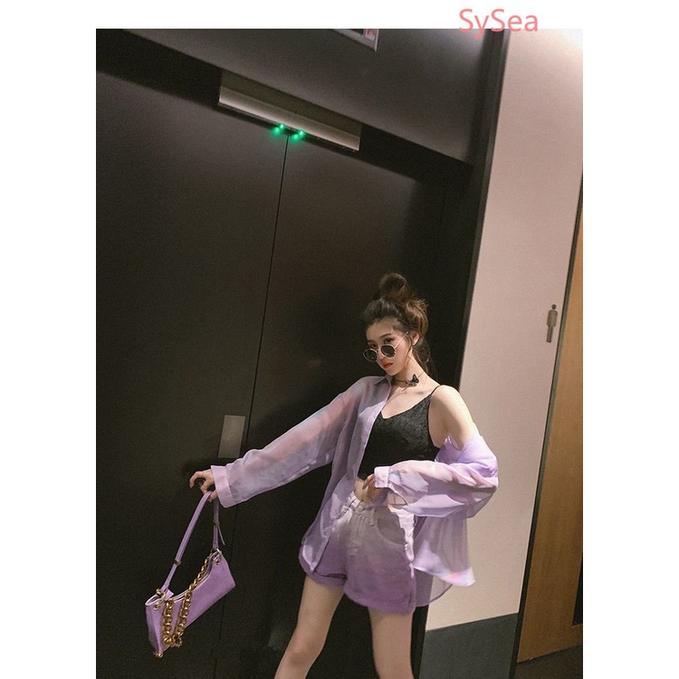 Quần Short Denim Dáng Rộng Màu Gradient Thời Trang Mùa Hè Cho Nữ