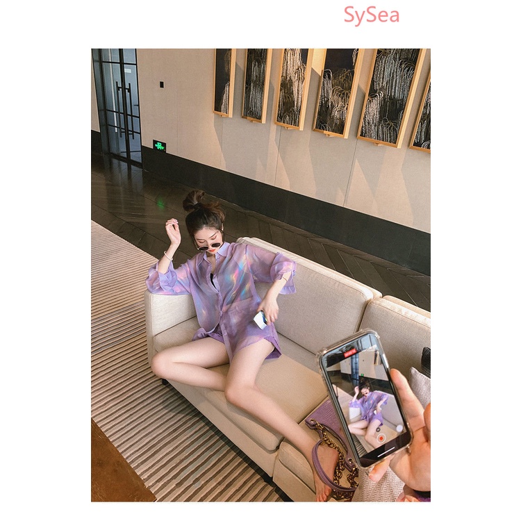 Quần Short Denim Dáng Rộng Màu Gradient Thời Trang Mùa Hè Cho Nữ