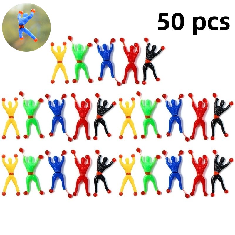 Bộ 50 Đồ Chơi Bằng Nhựa Dạng Dính Linh Hoạt Vui Nhộn Cho Bé
