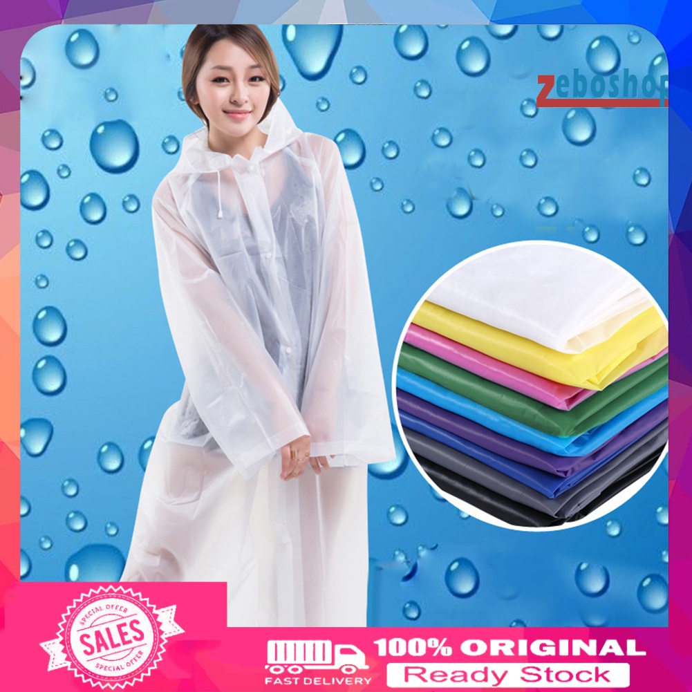 Áo Mưa Thể Thao Unisex Có Mũ Trùm Dùng Một Lần