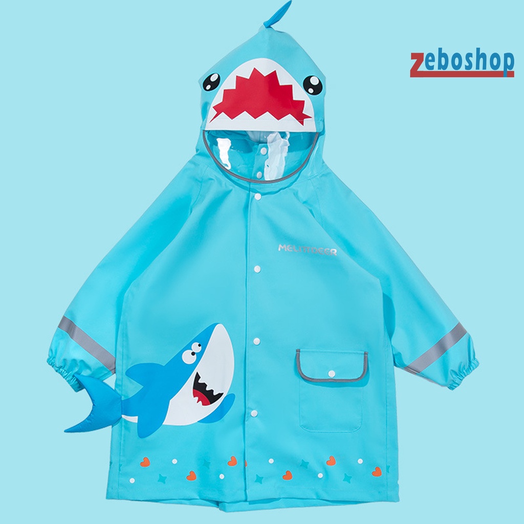 Áo Mưa Nhẹ In Họa Tiết Động Vật Hoạt Hình Chống Nước Có Mũ Trùm Cho Bé Mẫu Giáo