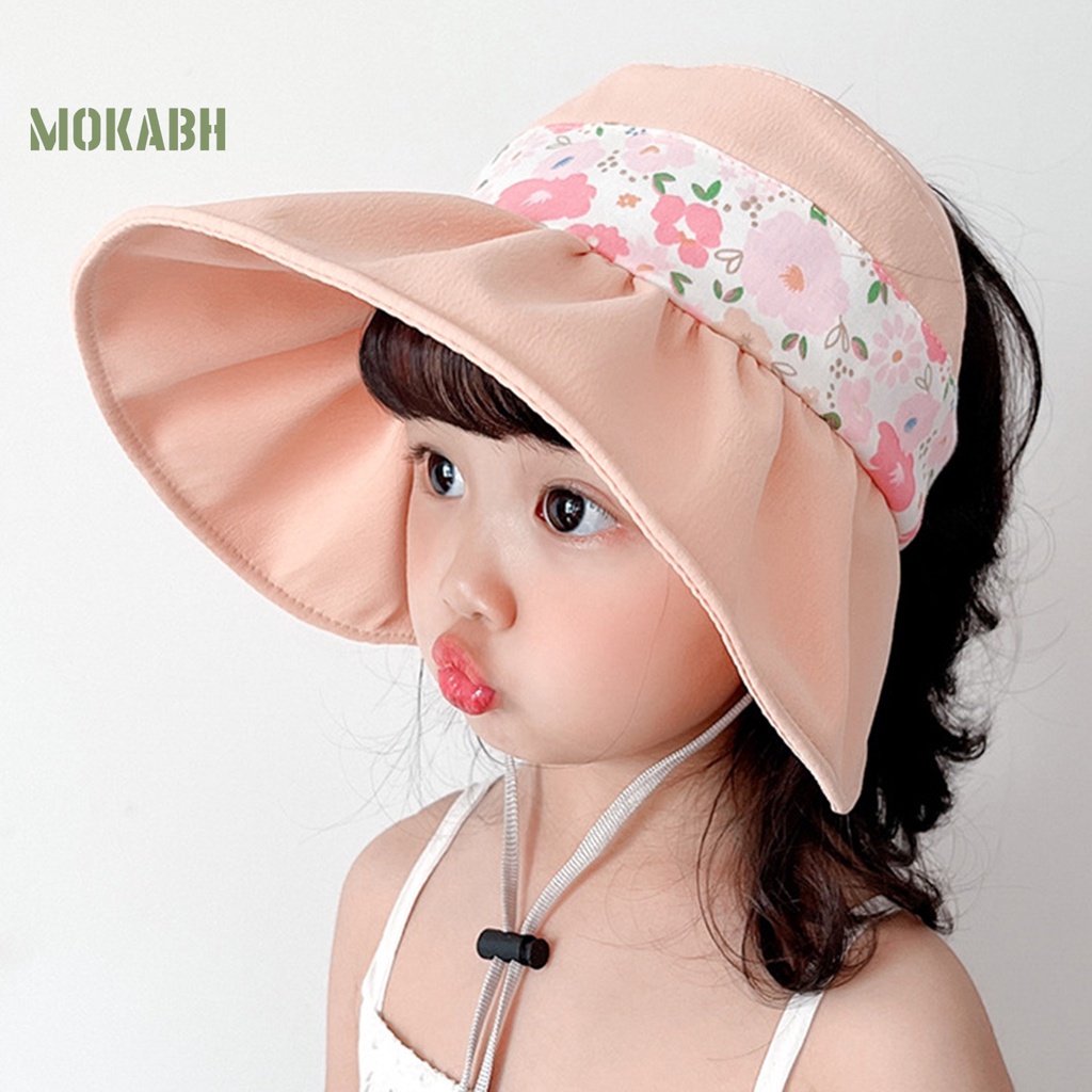 Nón Tai Bèo Chống Tia UV Họa Tiết Hoa Hoạt Hình Dễ Thương Cho Bé