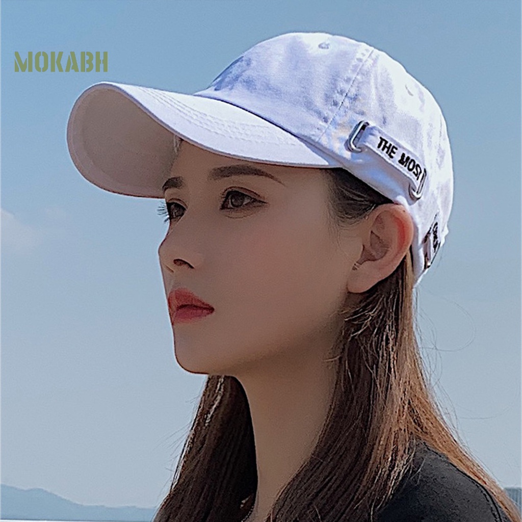 Mũ Lưỡi Trai Thêu Chữ Mok Abh Chống Nắng Mùa Hè Có Thể Điều Chỉnh Kích Thước Cho Nam Và Nữ