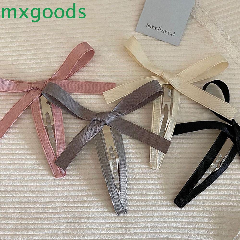 Kẹp Tóc Nơ Nhỏ Bằng Vải Họa Tiết Hình Học Dễ Thương Cho Nữ