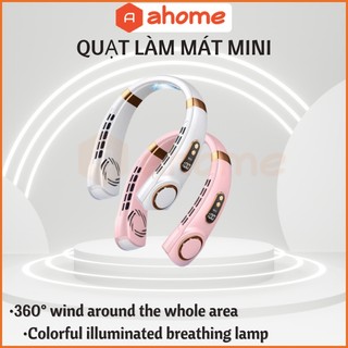 Ahome quạt làm mát mini đeo cổ không cánh quạt sạc usb phong