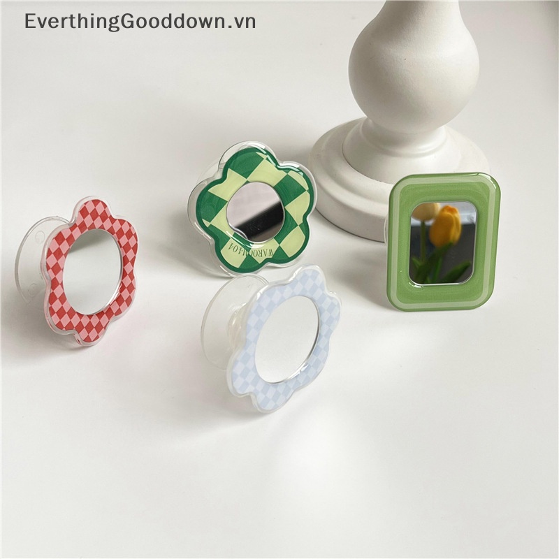 Everthinggooddown Ins Gương Cầm Tay Hình Trái Tim Có Thể Gập Lại Co Giãn Có Thể Gập Lại Ổ Cắm Điện Thoại Thông Dụng