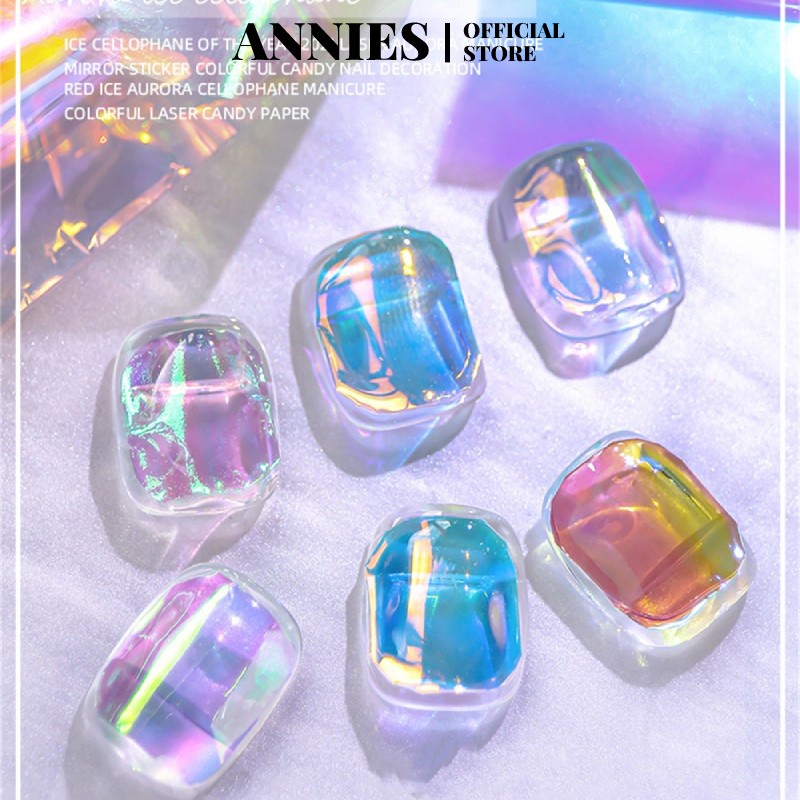 Miếng dán móng ANNIES nghệ thuật lấp lánh rạng đông màu laser bóng kính nghệ thuật với 5 màu