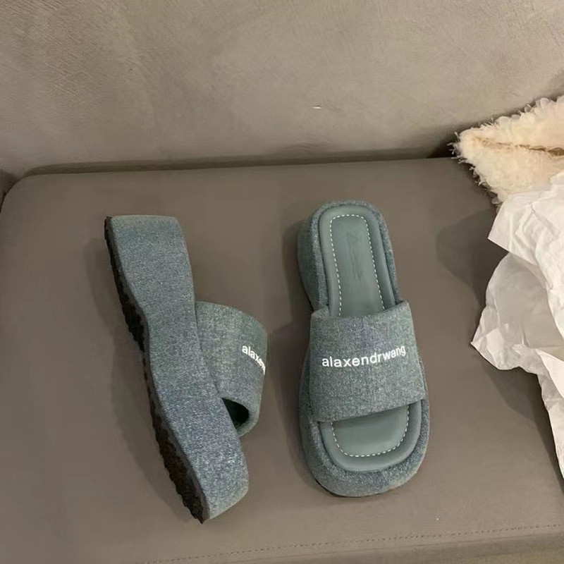 Atikota Dép Sandal Denim Đế Dày Chống Trượt Thoải Mái Thời Trang Mùa Hè Cho Nữ