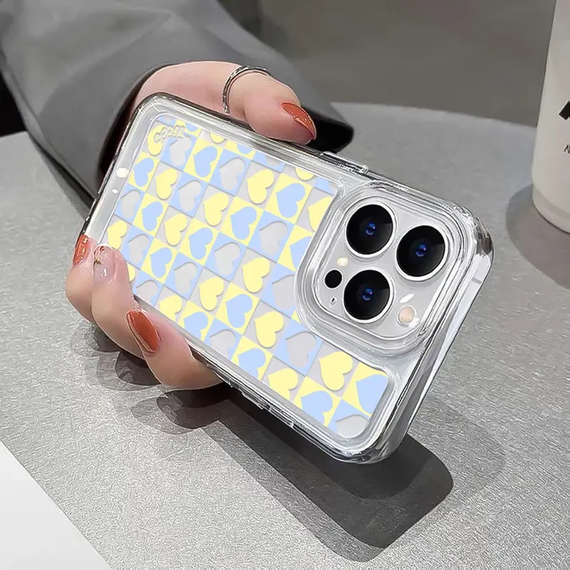 Ốp Điện Thoại TPU Dẻo Trong Suốt Họa Tiết Trái Tim Cho IPhone 11 14 13 12 Pro Max XS X XR 7 + 8 6 6S Plus Sự Bảo Vệ
