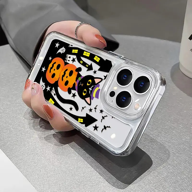 Ốp Điện Thoại TPU Mềm Chống Sốc Họa Tiết Bí Ngô Vui Nhộn Cho IPhone 11 14 13 12 Pro Max XS X XR 7 + 8 6 6S Plus Sự Bảo Vệ