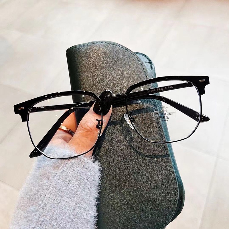Kính Mát Gọng Kim Loại Chống Tia Bức Xạ Phong Cách Hàn Quốc Cho Nam Và Nữ