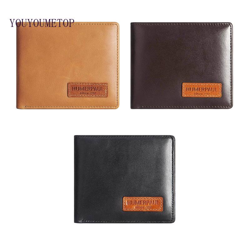 Youyo RFID Ví Da Gập Đôi Đựng Tiền Xu Thẻ ID Thẻ Tín Dụng Danh Thiếp Cổ Điển Doanh Nhân Cho Nam