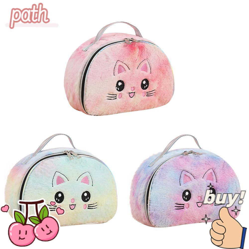 PATH Túi Đựng Mỹ Phẩm Cỡ Lớn In Hoạt Hình Mèo Dễ Thương Cho Học Sinh