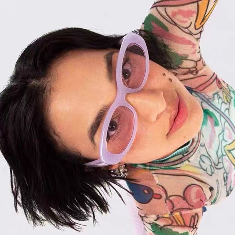 Kính Mát Hình Mắt Mèo Phong Cách Hip Hop Punk Hàn Quốc Mới Cho Nữ