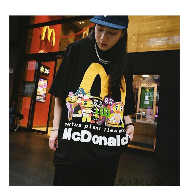 Hàng Có Sẵn Áo Thun Ba Phần Tay Ngắn In Hình Mặt Cười Phong Cách Mới Cho Nam Nữ CPFM.XYZ Mcdonald 'S Travis Scott