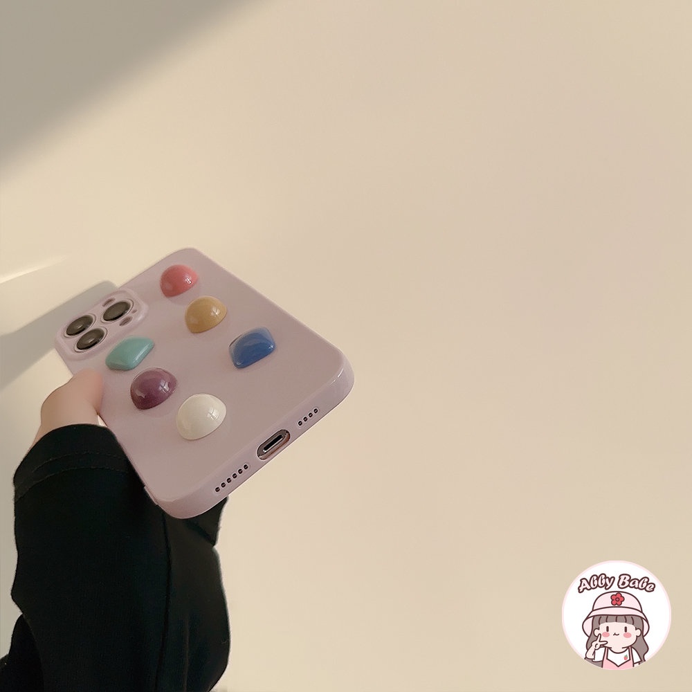 Ốp Điện Thoại TPU Mềm Bo Viền Màu Kẹo 3D Sáng Bóng Chống Bẩn Cho IPhone 14 Pro Max 12 11 Pro Max