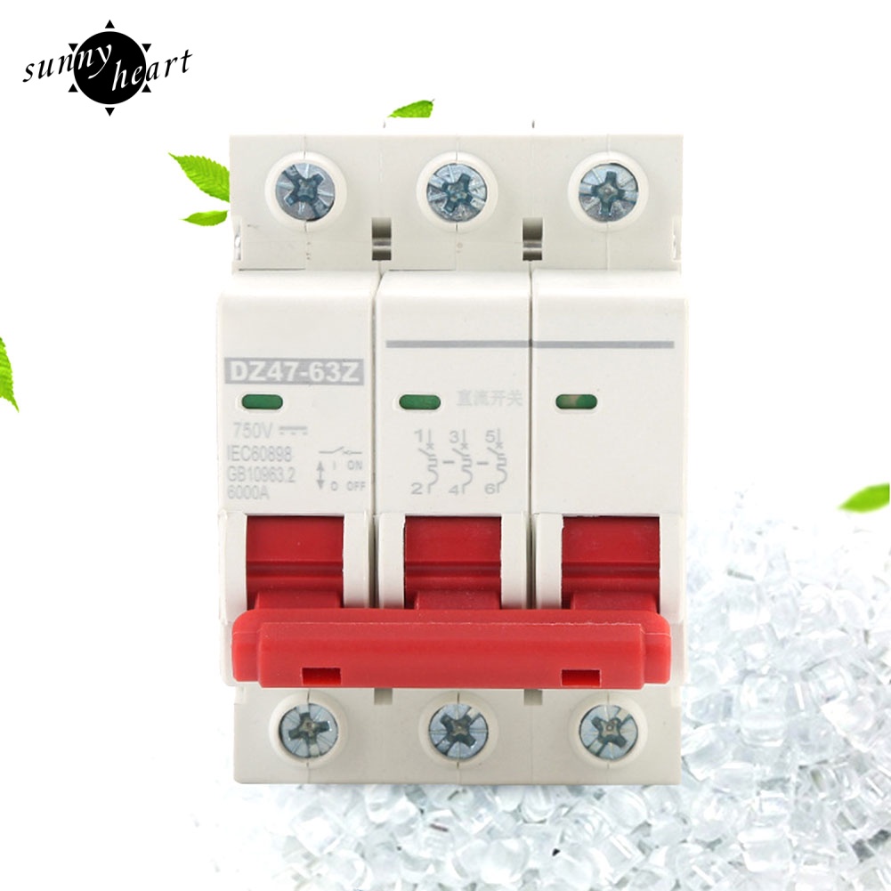 Cầu Dao Ngắt Mạch DZ47-63Z-3P 10 / 16 / 20 / 32 / 40 / 63A DC