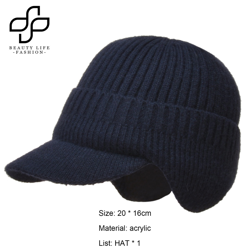 Mũ Dệt Kim Bảo Vệ Tai Chống Gió Thoải Mái Phù Hợp Với Mọi Phong Cách Beautylife Thời Trang Cho Nam Giới