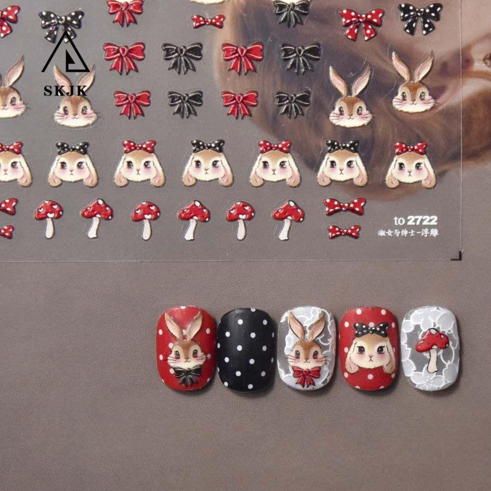 Miếng Dán Trang Trí Móng Tay Hình Nơ / Hoa / Động Vật Xinh Xắn Thời Trang