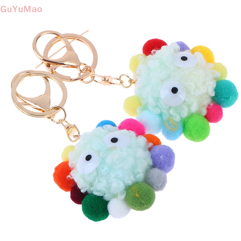 [cxGUYU] Móc Chìa Khóa Hình Búp Bê Tròn Phủ Lông Dễ Thương Trang Trí Ba Lô / Túi Xách PRTA