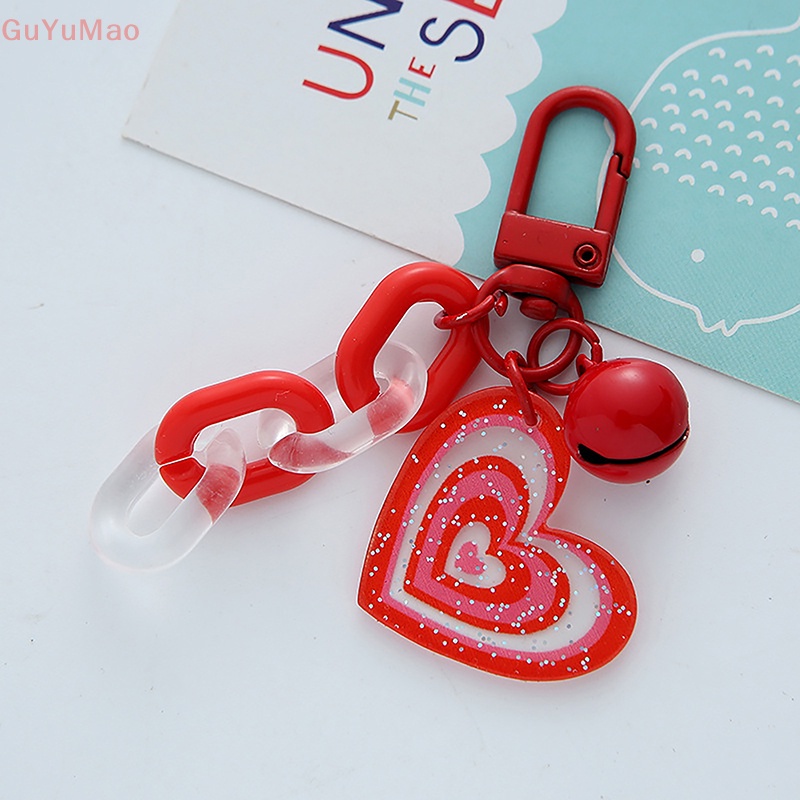 Móc Khóa Xe Hơi Bằng Acrylic Hình Trái Tim Dễ Thương Sáng Tạo