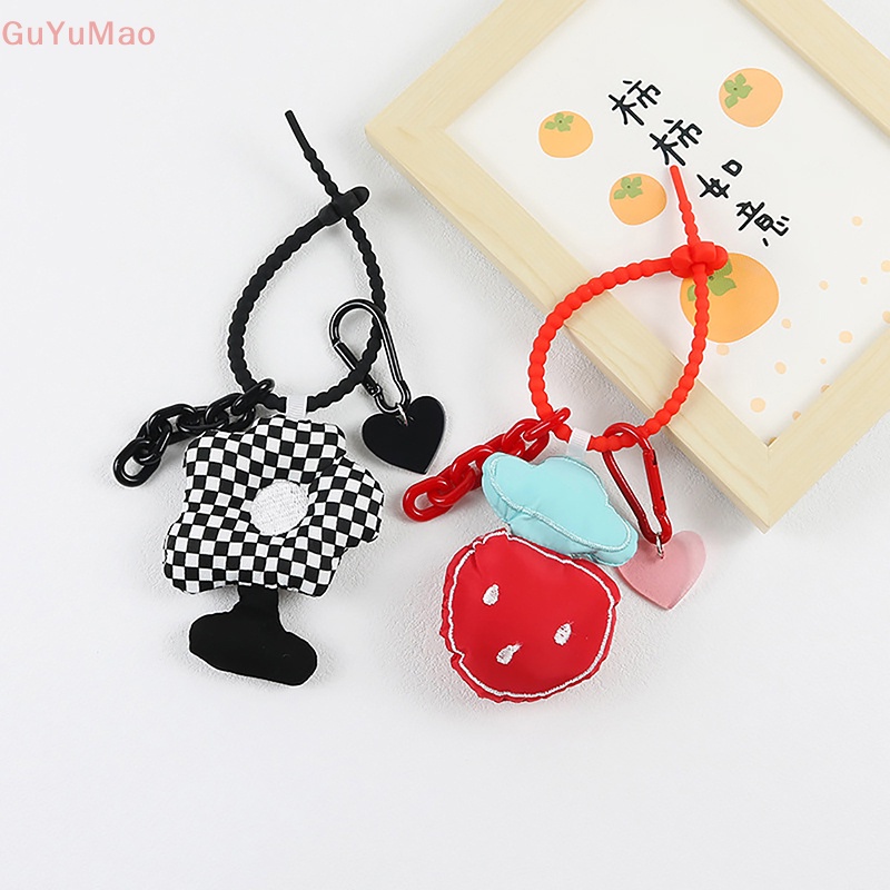 Móc Khóa Hình Trái Dâu / Bông Hoa Nhiều Màu Đáng Yêu Cho Nữ PRTA