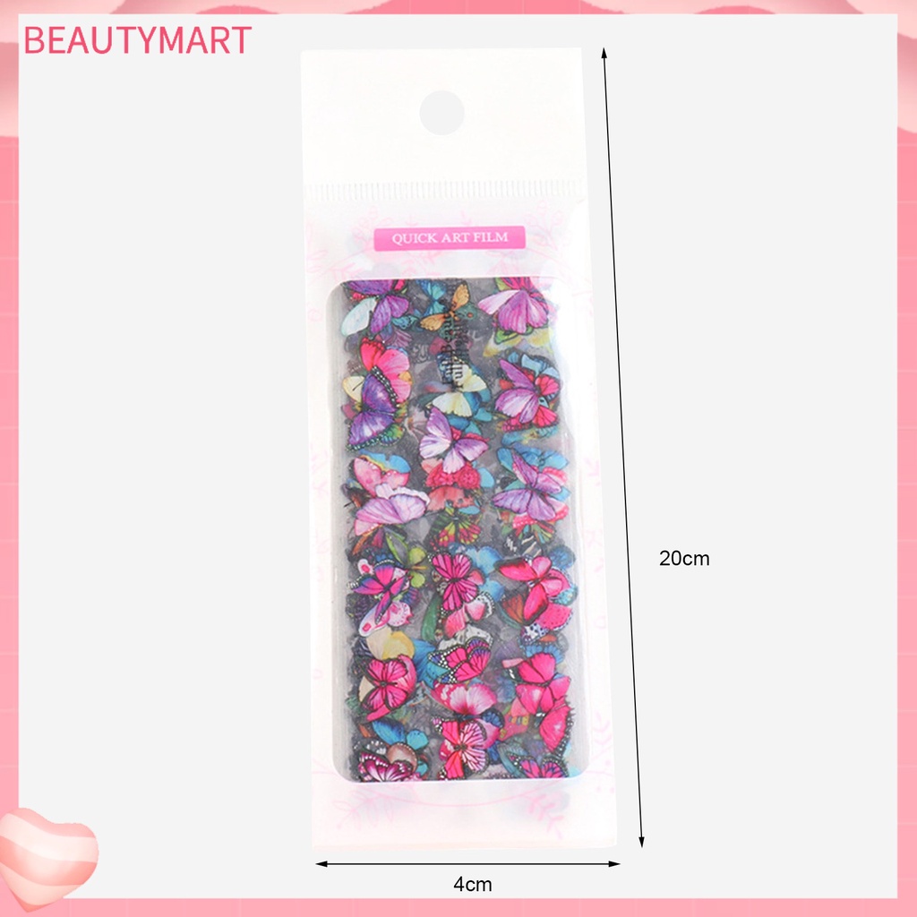 Túi 10 Miếng Dán Móng Tay Họa Tiết Bướm Nhiều Màu DIY