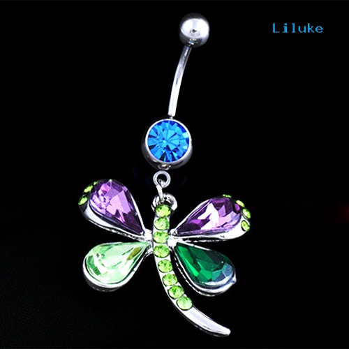 Đôi Khuyên Rốn Hình Chuồn Chuồn Đính Đá Nhiều Màu Sắc Cá Tính Cho Nữ