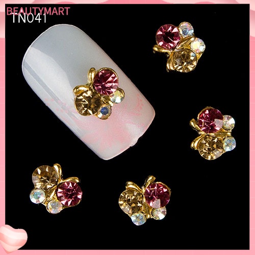 Set 10 Phụ Kiện Trang Trí Móng Tay Hình Bướm 3D Bằng Hợp Kim DIY