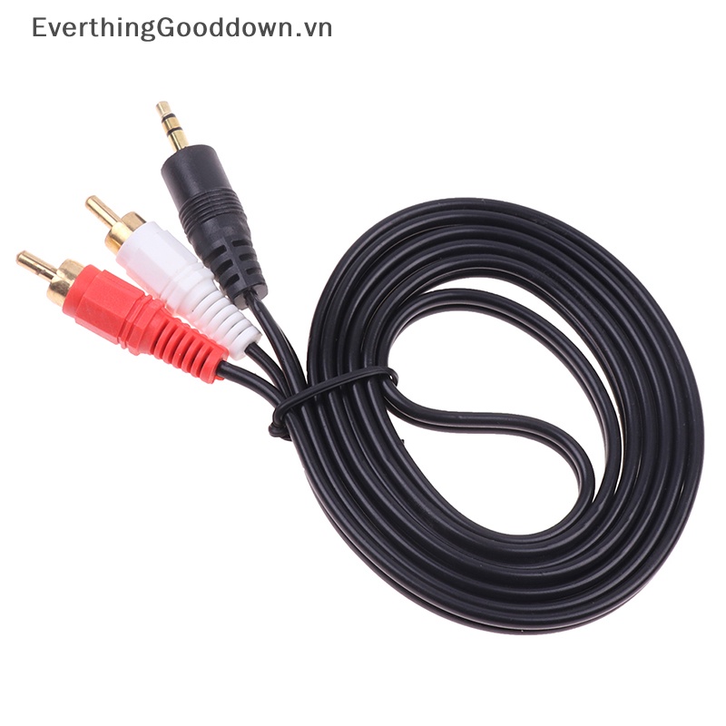 Everthingooddown 3.5mm Jack Aux Sang 2 RCA Audio Video 2RCA Cho PC DVD TV VCR