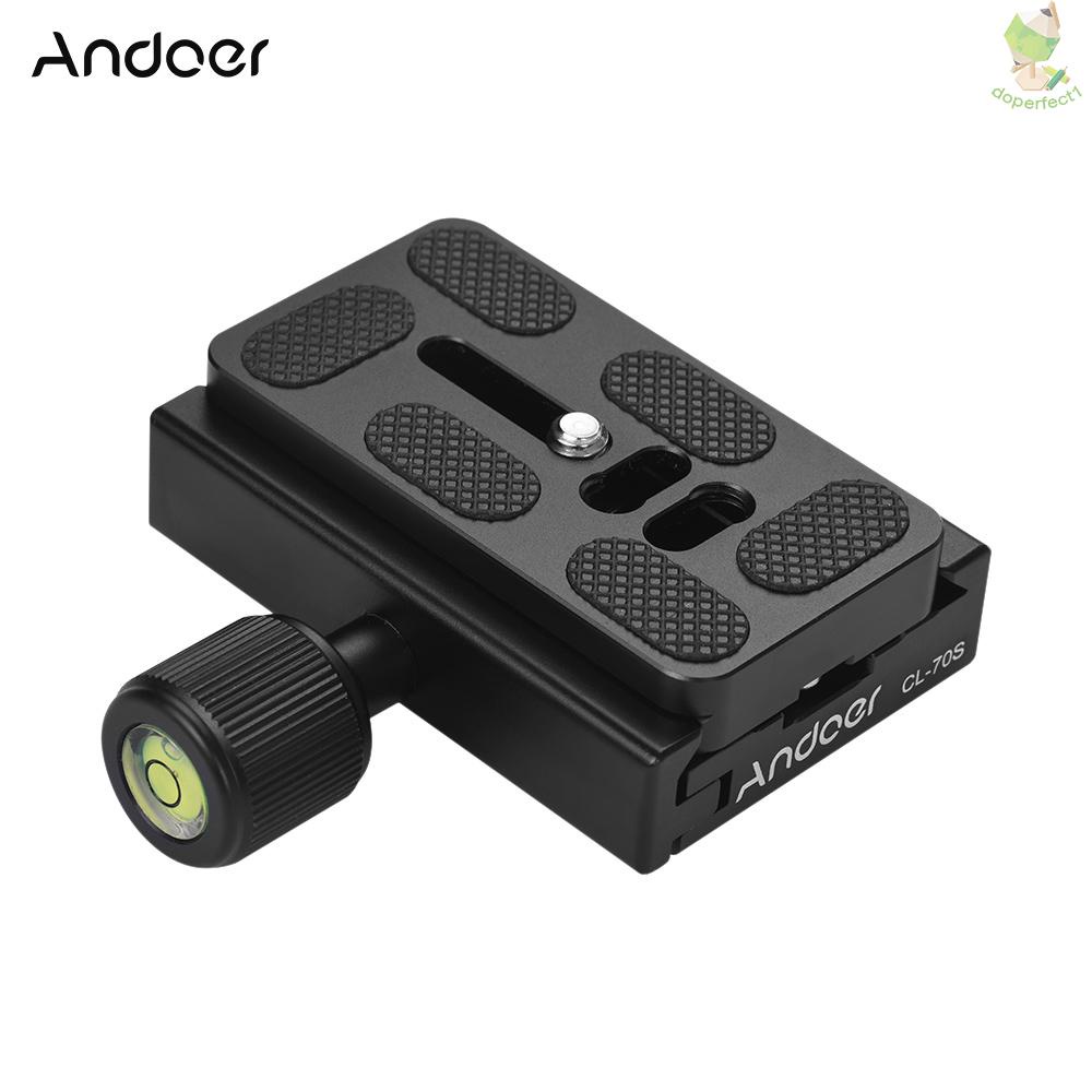 Andoer CL-70S 70mm Aluminum Alloy Quick Release Plate with Clamp Set 3/8-inch with 1/4-inch Adapter/ Bubble Level for Tr   Came-6.5