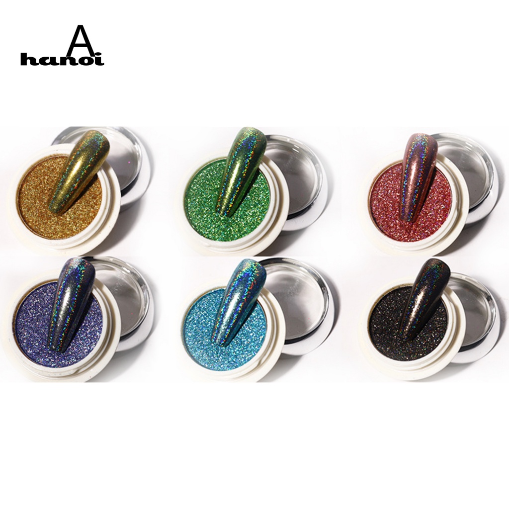 Set 6 Hộp Bột Tráng Gương Mạ Điện Dùng Để Trang Trí Móng Nghệ Thuật